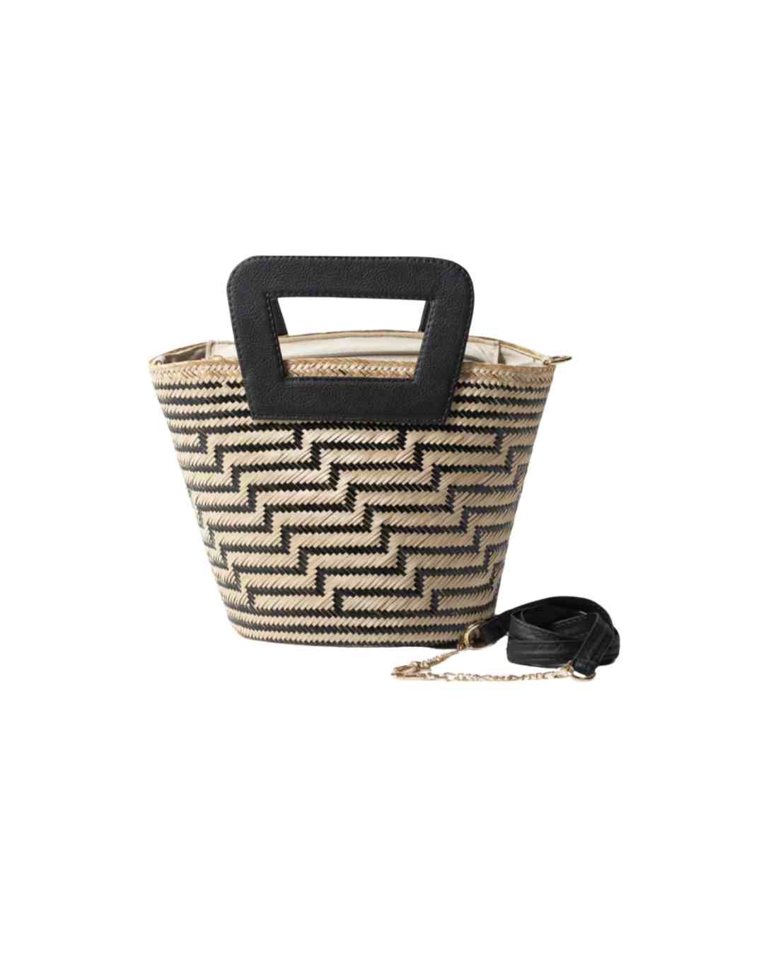 Bolso de Paja Mawisa con Dos Asas de piel